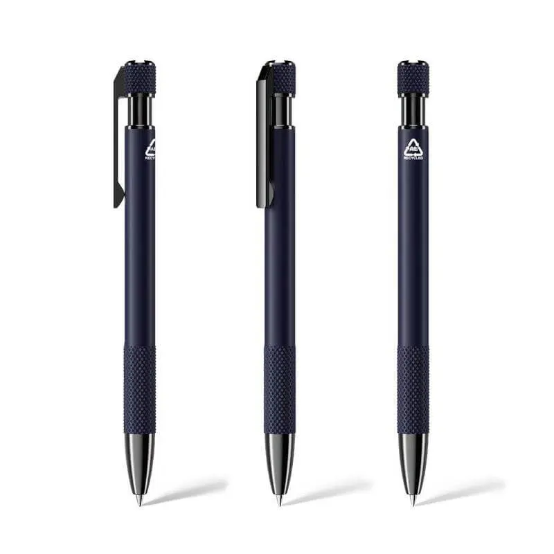PILA - Recycled Aluminium Ballpoint Pen - Navy Blue (3).webp