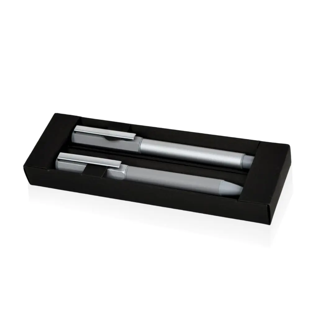 TROFA - Metal Roller and Ball Pen Set - Silver-Grey.webp