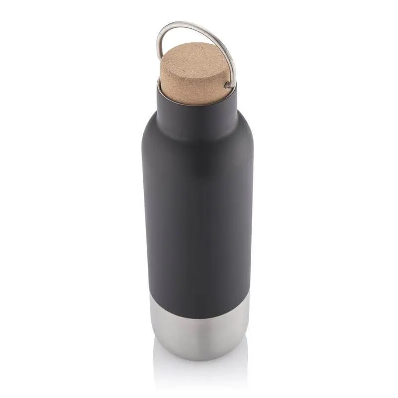 AVERSA - Hans Larsen Double Wall Vacuum Stainless Steel Bottle with Cork Lid - Black.webp