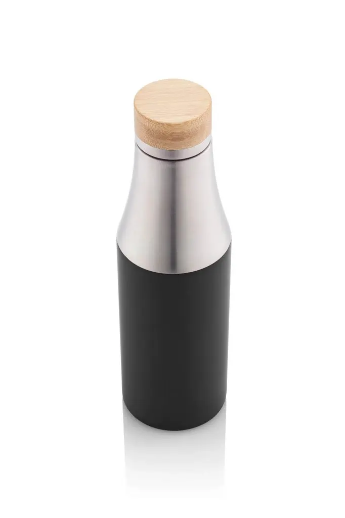 BREDA - Vacuum Bottle With Bamboo Lid - Black.webp