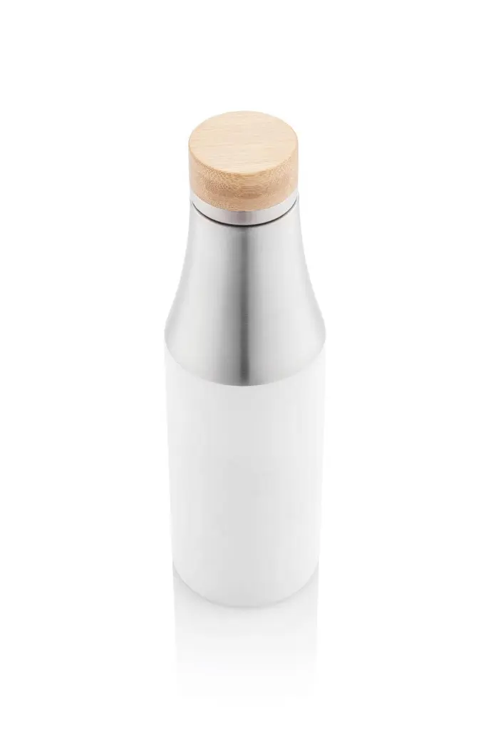 BREDA - Vacuum Bottle With Bamboo Lid - White.webp