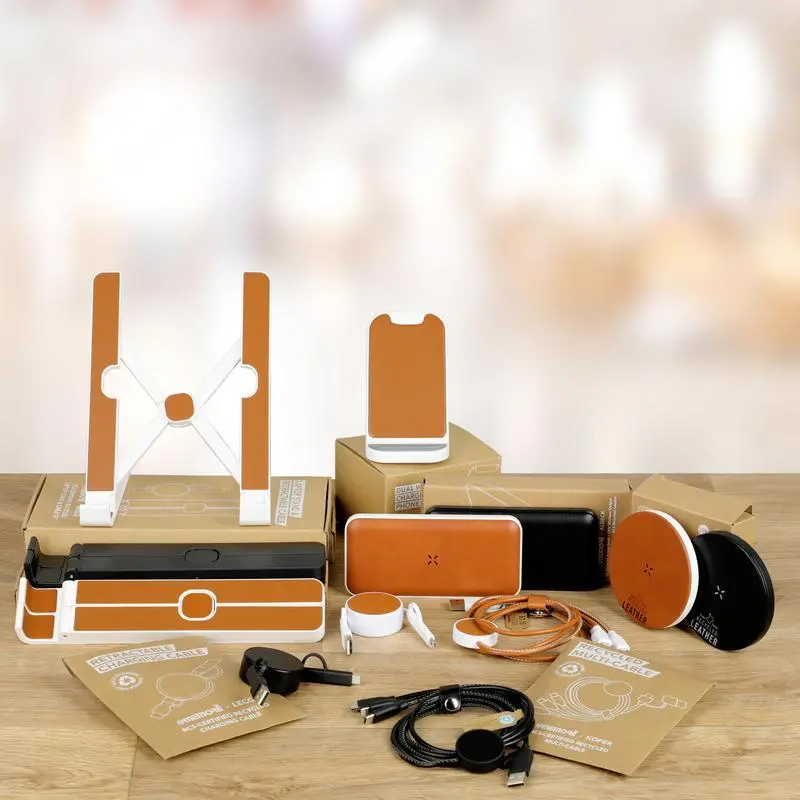 BRELA - @memorii Set of Recycled Laptop Stand and retractable cable - Black.webp