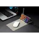 BLACE - @memorii Recycled PU Mouse Pad with Wireless Charger & Mobile Stand - Grey (1).webp