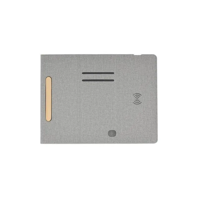 BLACE - @memorii Recycled PU Mouse Pad with Wireless Charger & Mobile Stand - Grey.webp