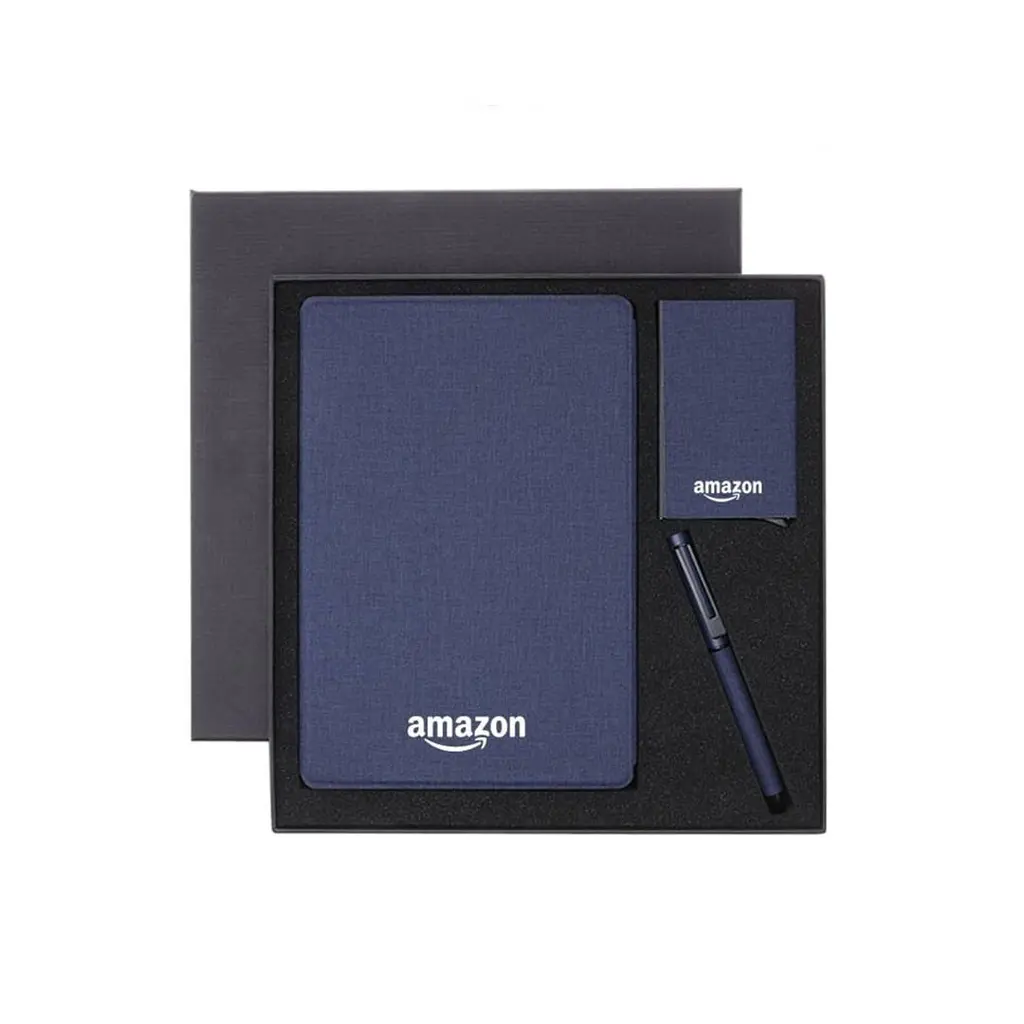 TESSIN - CHANGE ZERO Sustainable Gift Set with Refillable Notebook, Pen & Cardholder - Navy.webp
