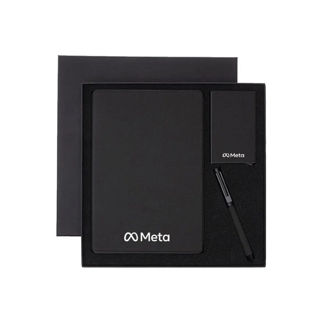 TESSIN - CHANGE ZERO Sustainable Gift Set with Refillable Notebook, Pen & Cardholder - Black.webp