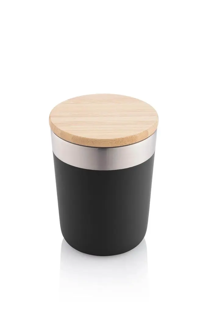LAREN - Vacuum Coffee Tumbler With Bamboo Lid - Black (1).webp