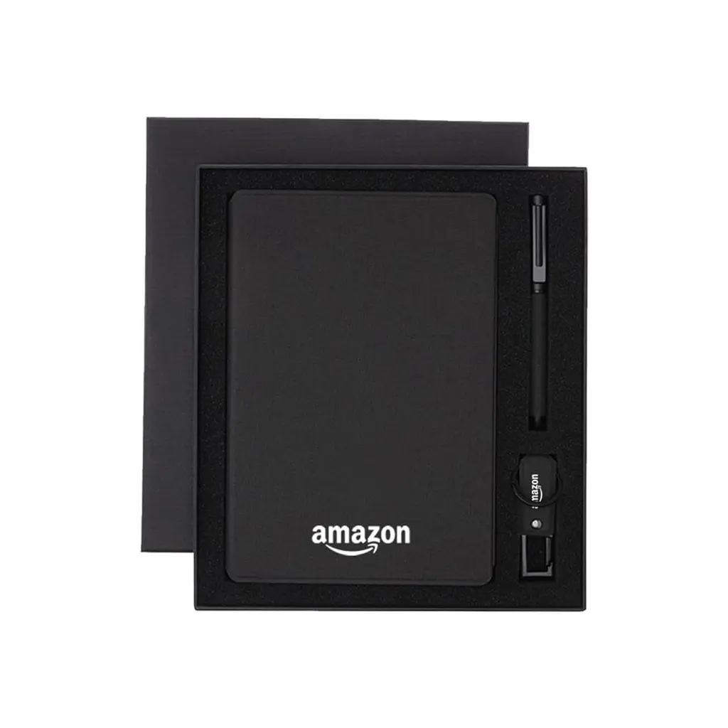 LENZEN - CHANGE ZERO Sustainable Gift Set with Refillable Notebook, Pen & USB Keychain - Black.webp