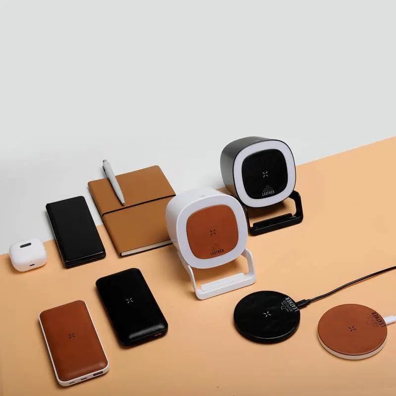 TASOVA - @memorii Recycled Leather 15W Wireless Charger Bluetooth Speaker - Black-Black.webp