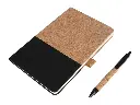 BORSA - eco-neutral A5 Cork Fabric Hard Cover Notebook and Pen Set - Black.webp