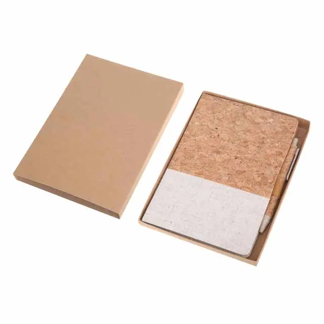 BORSA - eco-neutral set of A5 Cork Fabric Hard Cover Notebook and Pen.webp