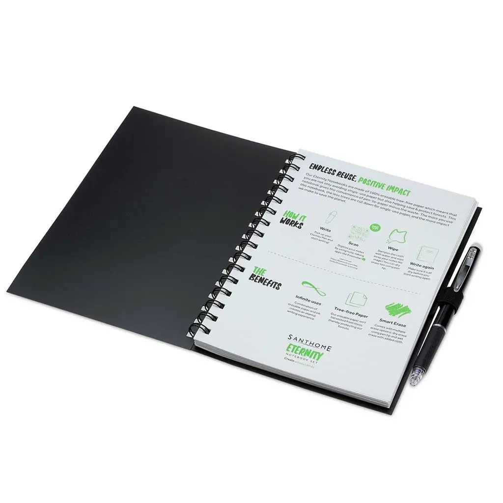 ETERNITY - Santhome Erasable Notebook & Pen Set (Black).webp