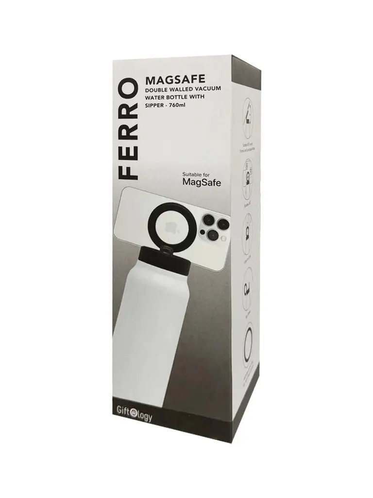FERRO - Giftology Magnetic Phone Holder Water Bottle 760ml - White (5).webp