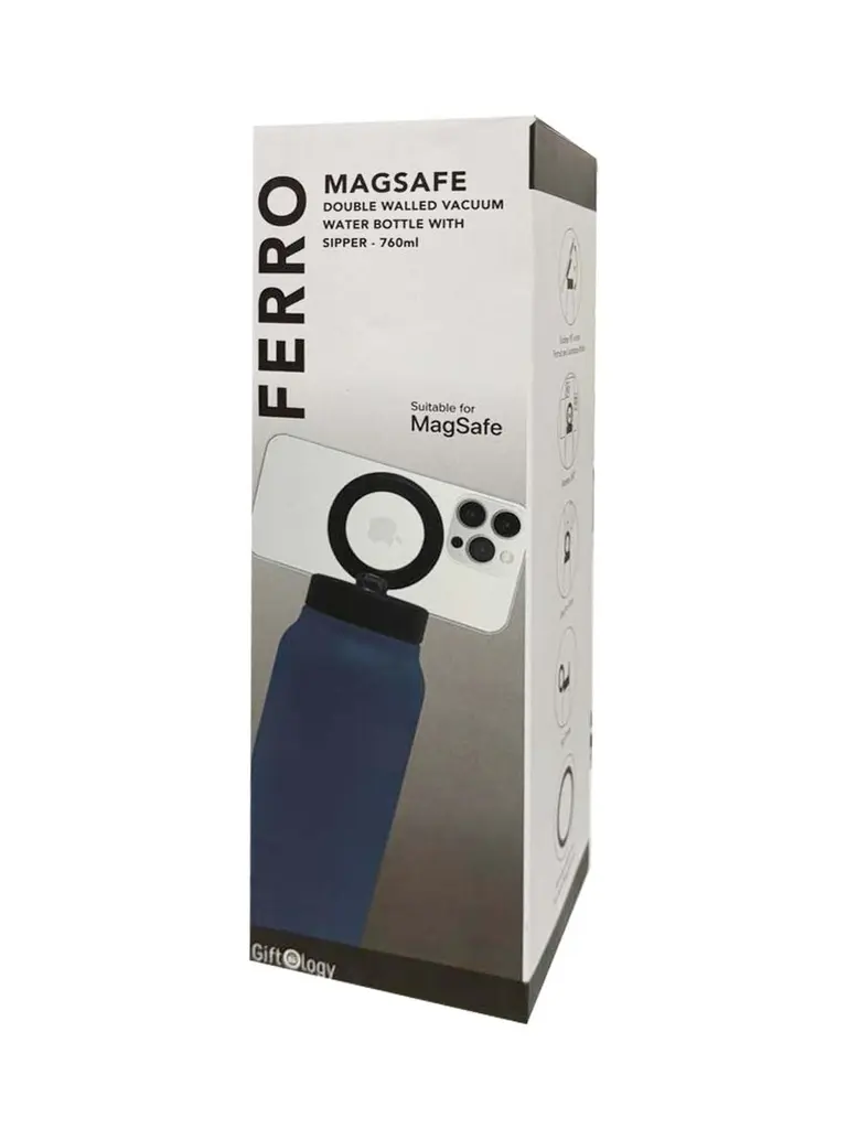 FERRO - Giftology Magnetic Phone Holder Water Bottle 760ml - Navy Blue (4).webp
