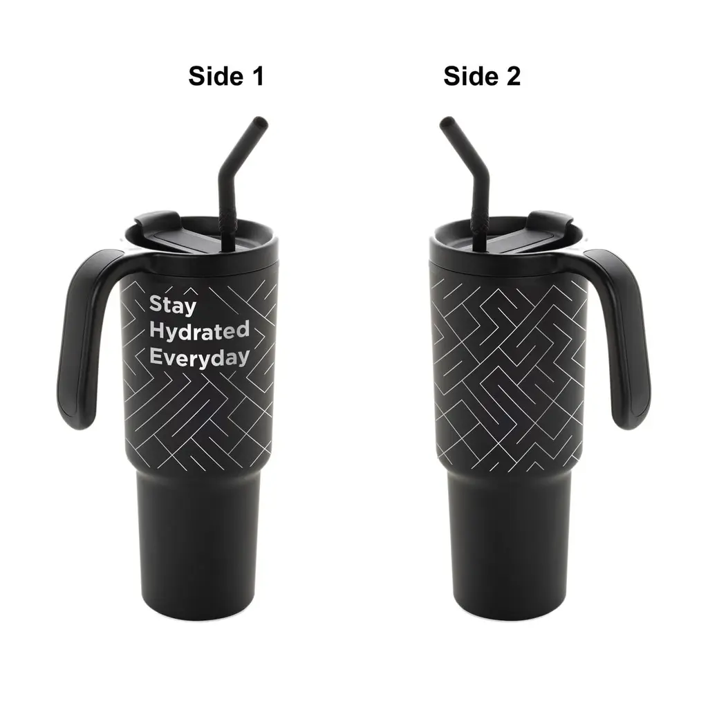 FORZA 360 - Hans Larsen Recycled Stainless Steel-PP Tumbler with 360 Branding - Black (5).webp