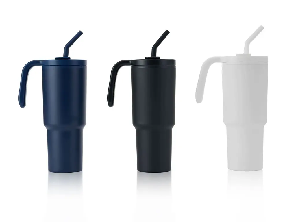 FORZA 360 - Hans Larsen Recycled Stainless Steel- PP Tumbler with 360 Branding - White.webp