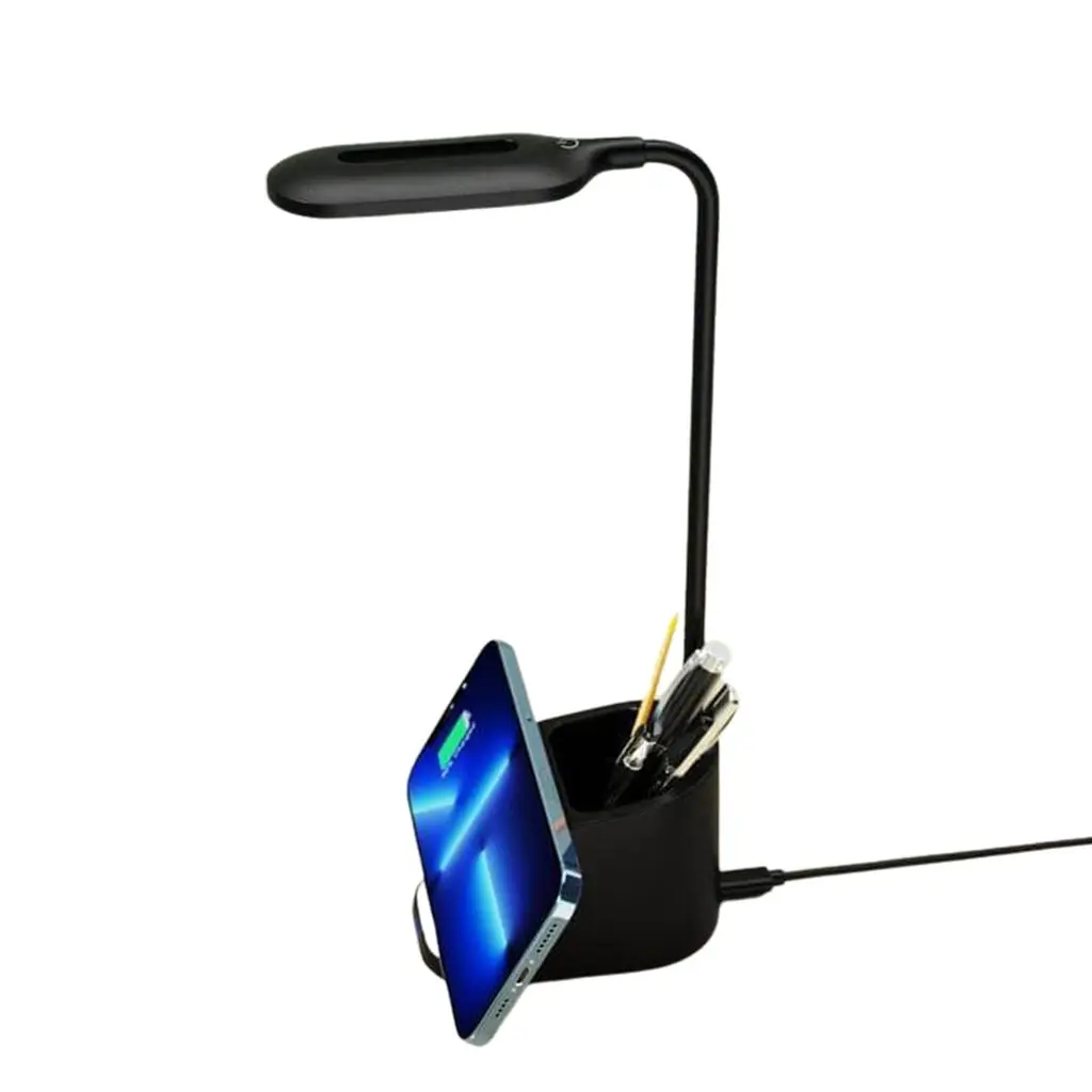 ALMERE - Giftology 3-in-1 Desk Lamp with 15W Wireless Charger & Pen Holder - Black .webp