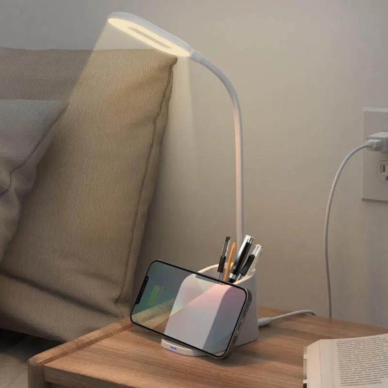 ALMERE - Giftology 3 in 1 Desk Lamp with 15W  Wireless Charger & Pen Holder  - White.webp