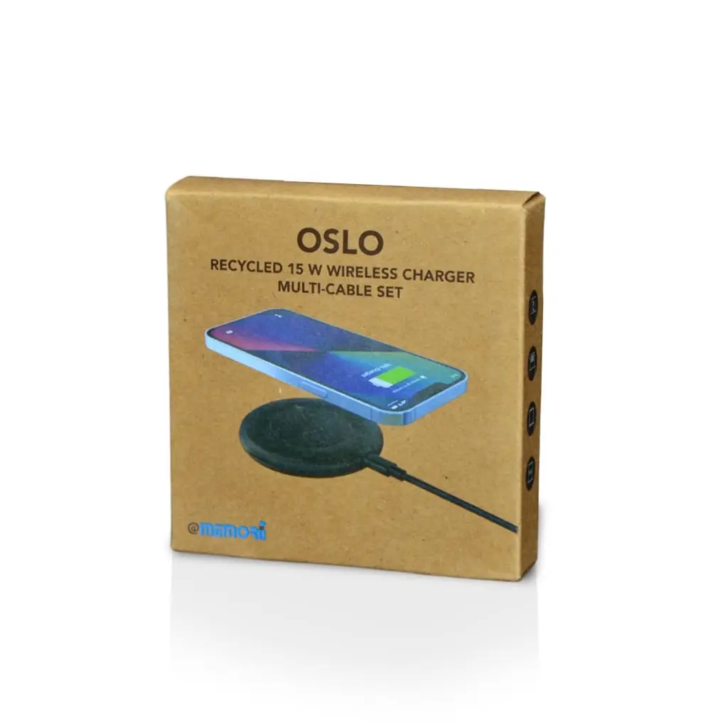 OSLO - @memorii Recycled 15W Wireless Charger Multi - Cable Set - Black (1).webp