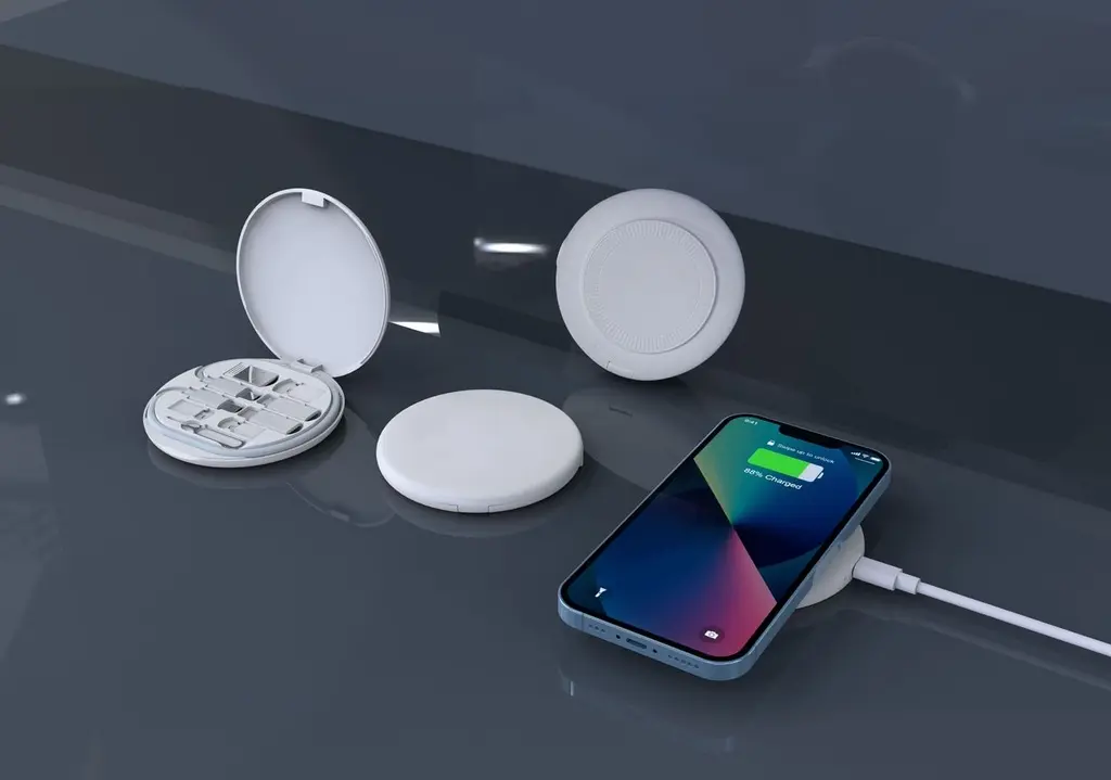 OSLO Mag - @memorii Recycled 15W Magnetic Wireless Charger Multicable Set - White.webp