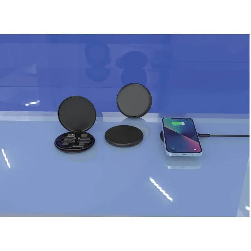 OSLO - @memorii Recycled 15 Watt Wireless Charger Multi - Cable Set - Blue (5).webp