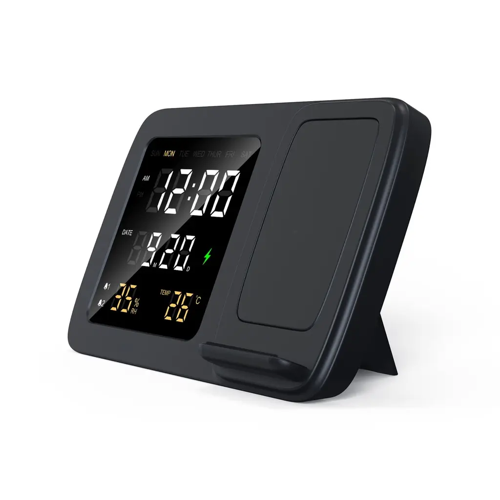 RISE - Giftology Digital Alarm Clock Wireless Charger - Black (6).webp