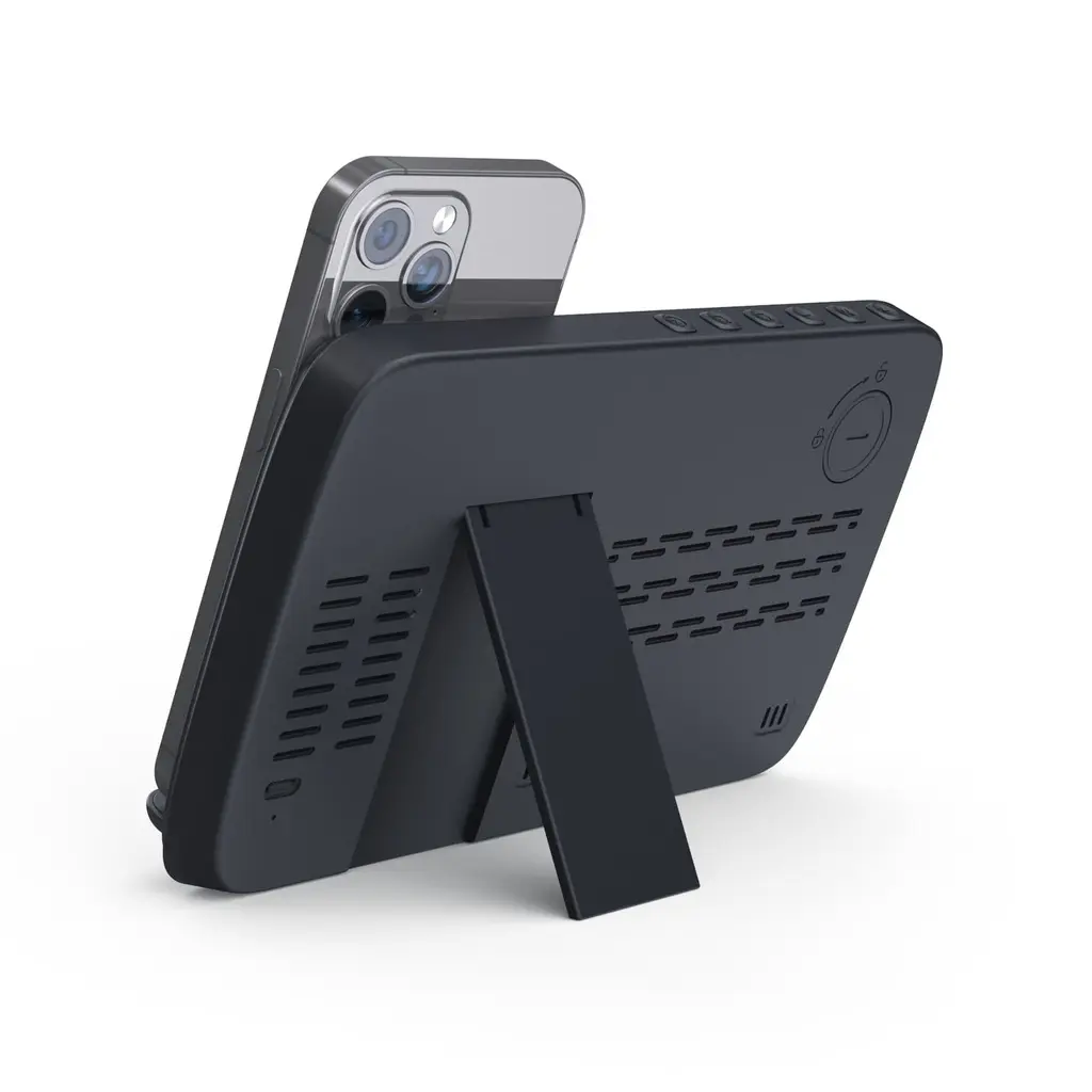 RISE - Giftology Digital Alarm Clock Wireless Charger - Black (5).webp