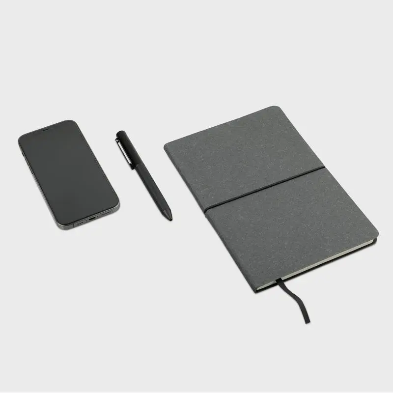 KOTEL - eco-neutral A5 Soft Cover Recycled Leather Notebook - Black.webp