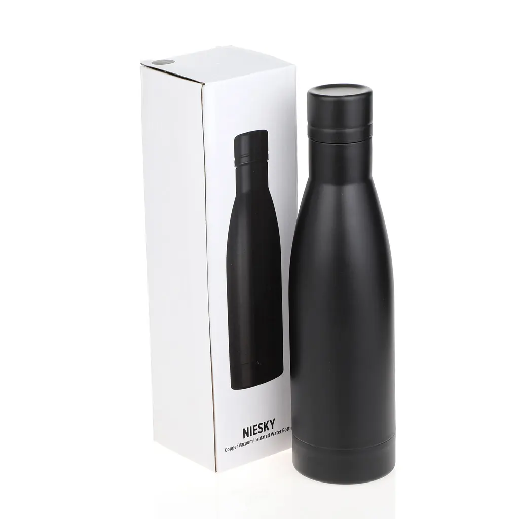 NIESKY - Copper Vacuum Insulated Double Wall Water Bottle - Black (1).webp