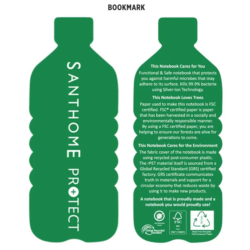 ORSHA - SANTHOME A5 rPET & FSC Certified Notebook - Navy Blue (Anti-Microbial) (1).webp