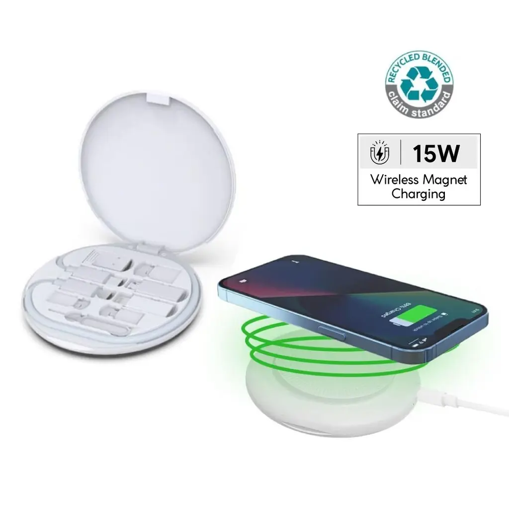 OSLO-MEMORI RECYCLED 15W WIRELESS - WHITE