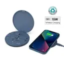 OSLO-MEMORI RECYCLED 15W WIRELESS CHARGE MULTI-CABLE SET BLUE
