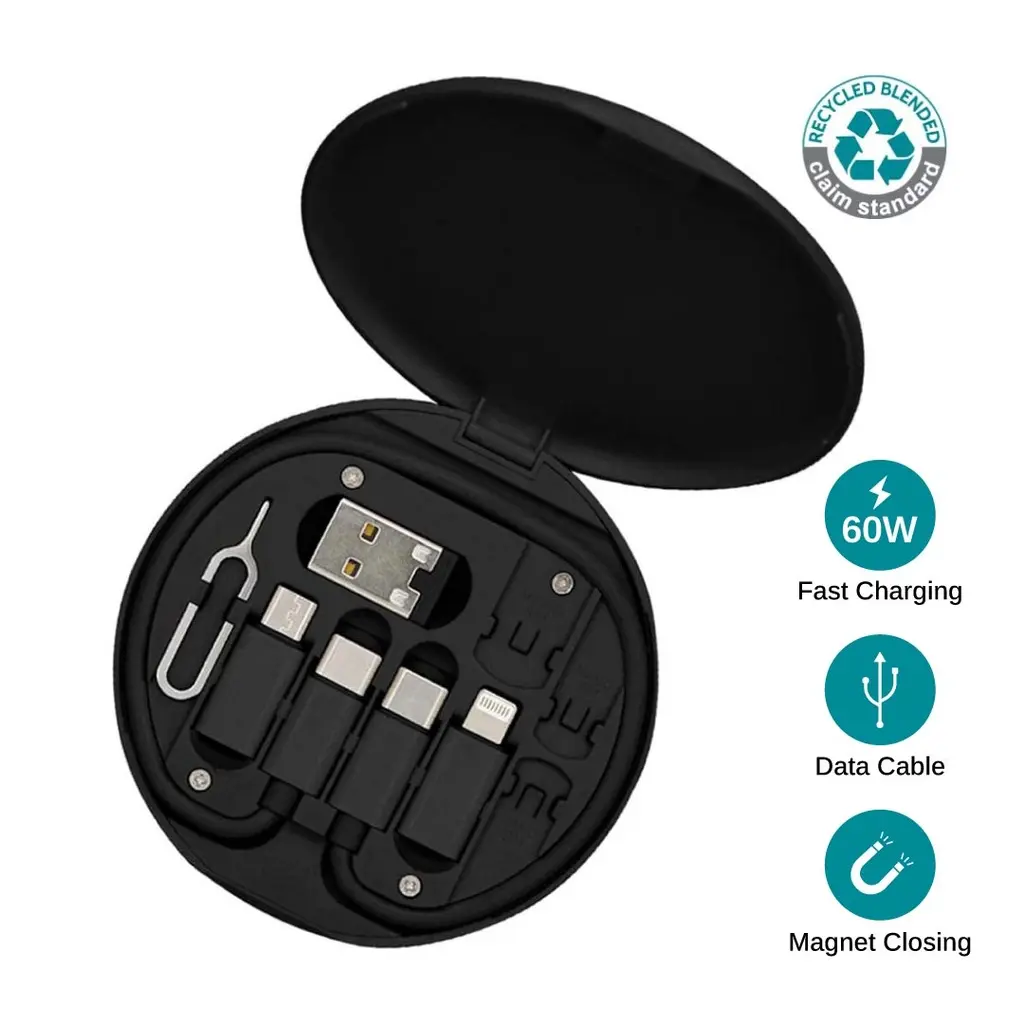 @MEMORII TRAVIRA MULTI CABLE TRAVEL SET - BLACK