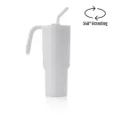 FORZA 360-HANS LARSEN RECYCLED STAINLESS STEEL/PP TUMBLER WITH 360 BRANDING - WHITE