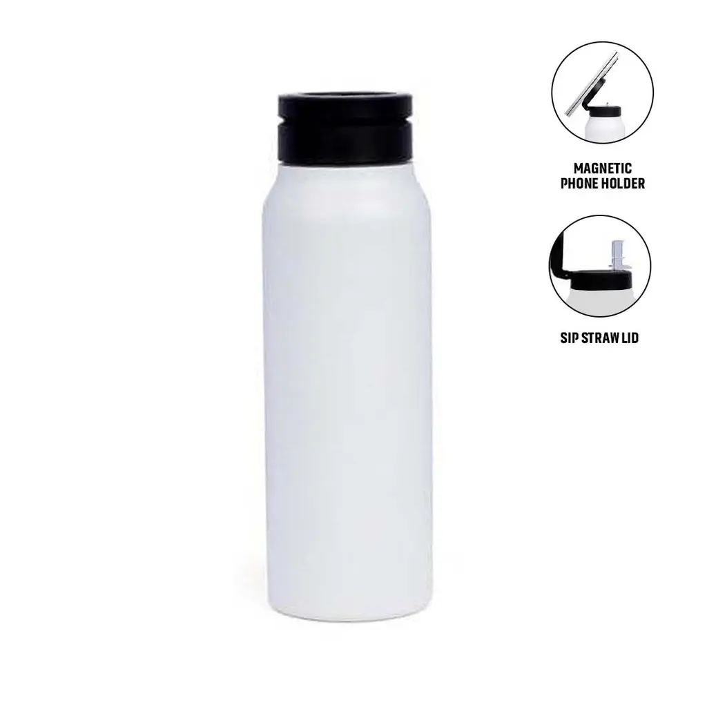 FERRO - GIFTOLOGY MAGNETIC PHONE HOLDER WATER BOTTLE 760 ML - WHITE 