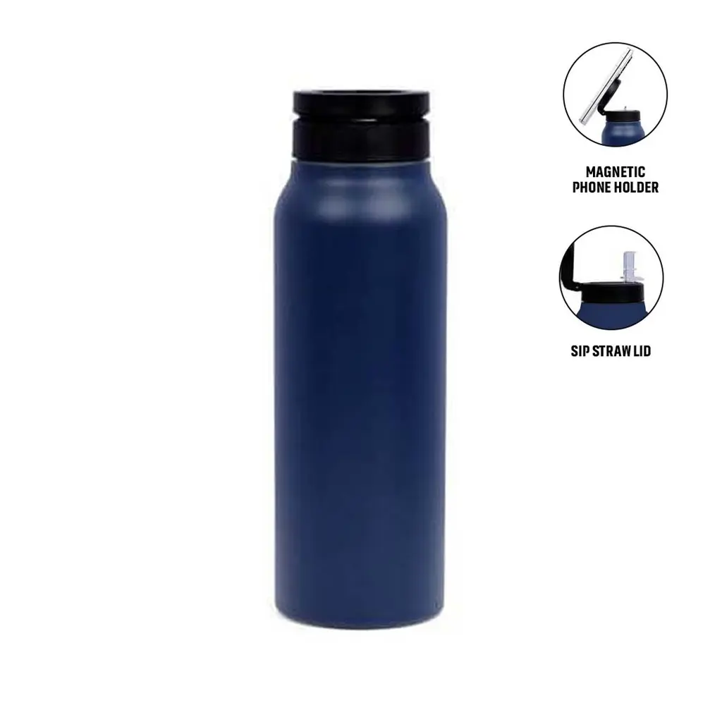 FERRO - GIFTOLOGY MAGNETIC PHONE HOLDER WATER BOTTLE 760 ML-NAVY BLUE