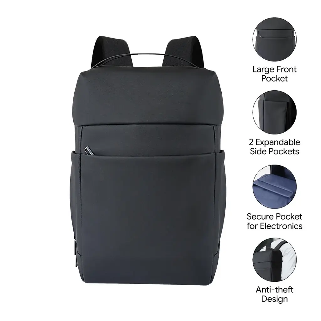 HALIFAX-SANTHOME DELUX 15.6"LAPTOP BACKPACK-BLACK