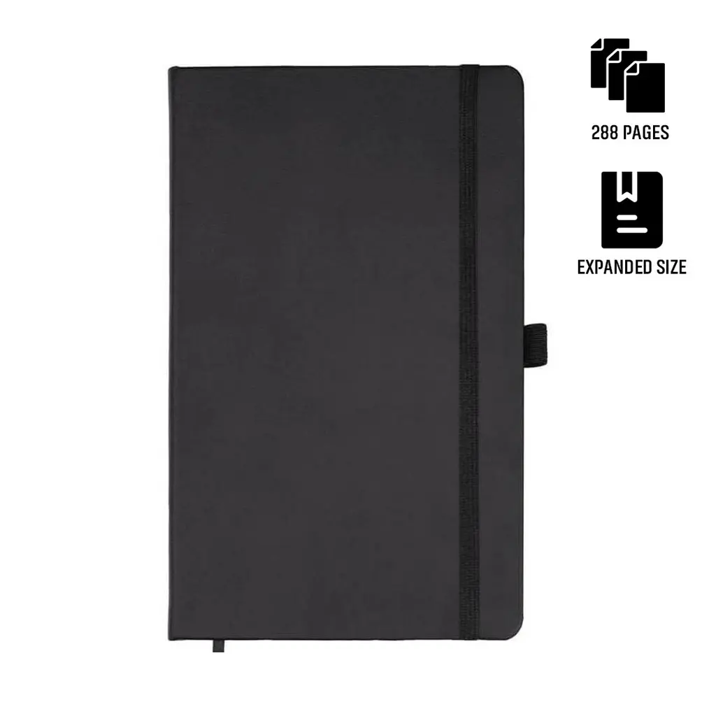 BARON-SANTHOME EXPANDED A5 HARD COVER NOTE BOOK-BLACK