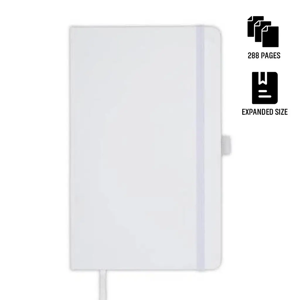 BARON-SANTHOME EXPANDED A5 HARD COVER NOTE BOOK-WHITE