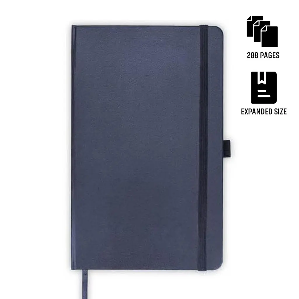 BARON-SANTHOME EXPANDED A5 HARD COVER NOTE BOOK-NAVY BLUE