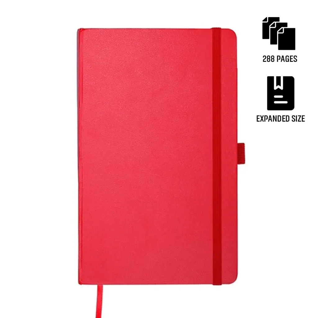 BARON-SANTHOME EXPANDED A5 HARD COVER NOTE BOOK-RED