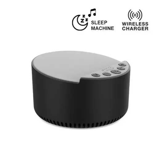 ROVIK - Giftology 3-in-1 Bluetooth Speaker with Sleep Machine and 15W Wireless Charger - Black