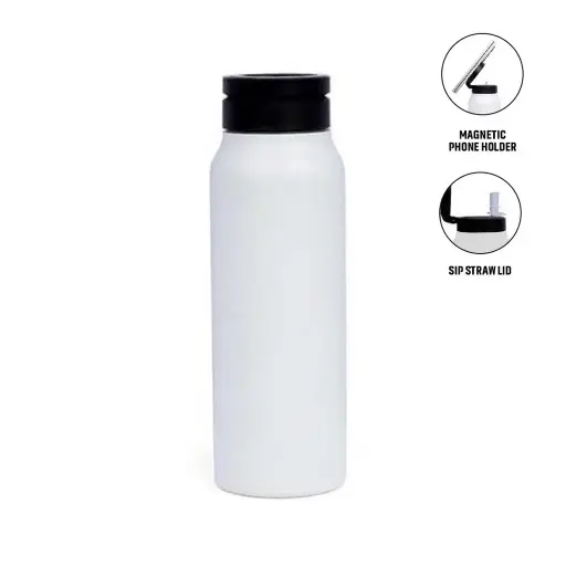 FERRO - GIFTOLOGY MAGNETIC PHONE HOLDER WATER BOTTLE 760 ML - WHITE 