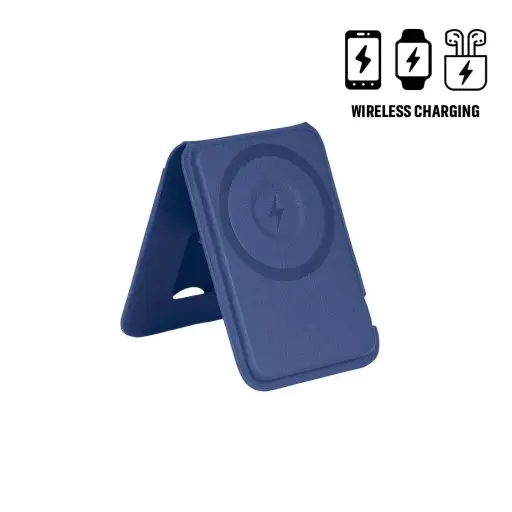 MAG3-GIFTOLOGY 3-IN-1 MAGNETIC WIRELESS CHARGER CARD HOLDER- NAVY