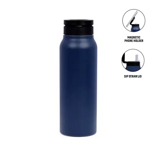 FERRO - GIFTOLOGY MAGNETIC PHONE HOLDER WATER BOTTLE 760 ML-NAVY BLUE