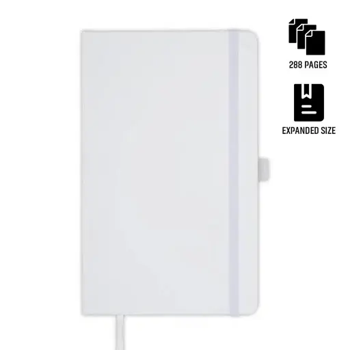 BARON-SANTHOME EXPANDED A5 HARD COVER NOTE BOOK-WHITE