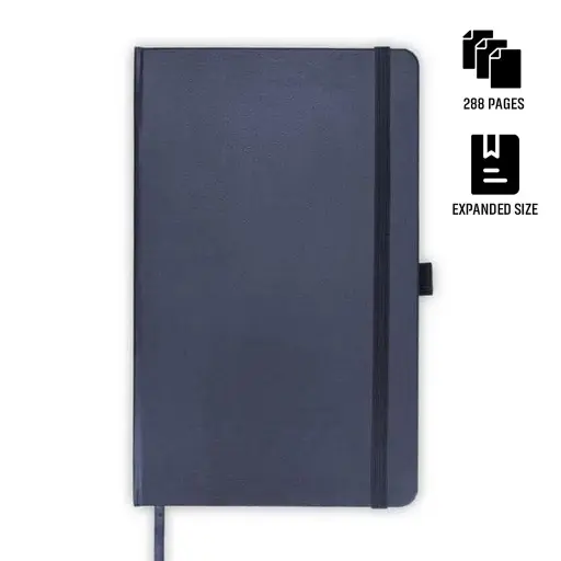 BARON-SANTHOME EXPANDED A5 HARD COVER NOTE BOOK-NAVY BLUE